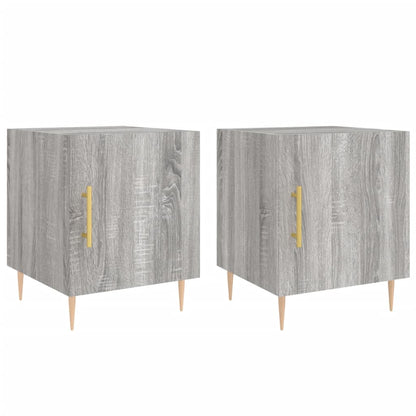 Nachtkastjes 40X40X50 Cm Bewerkt Hout Eiken 2 Grijs sonoma