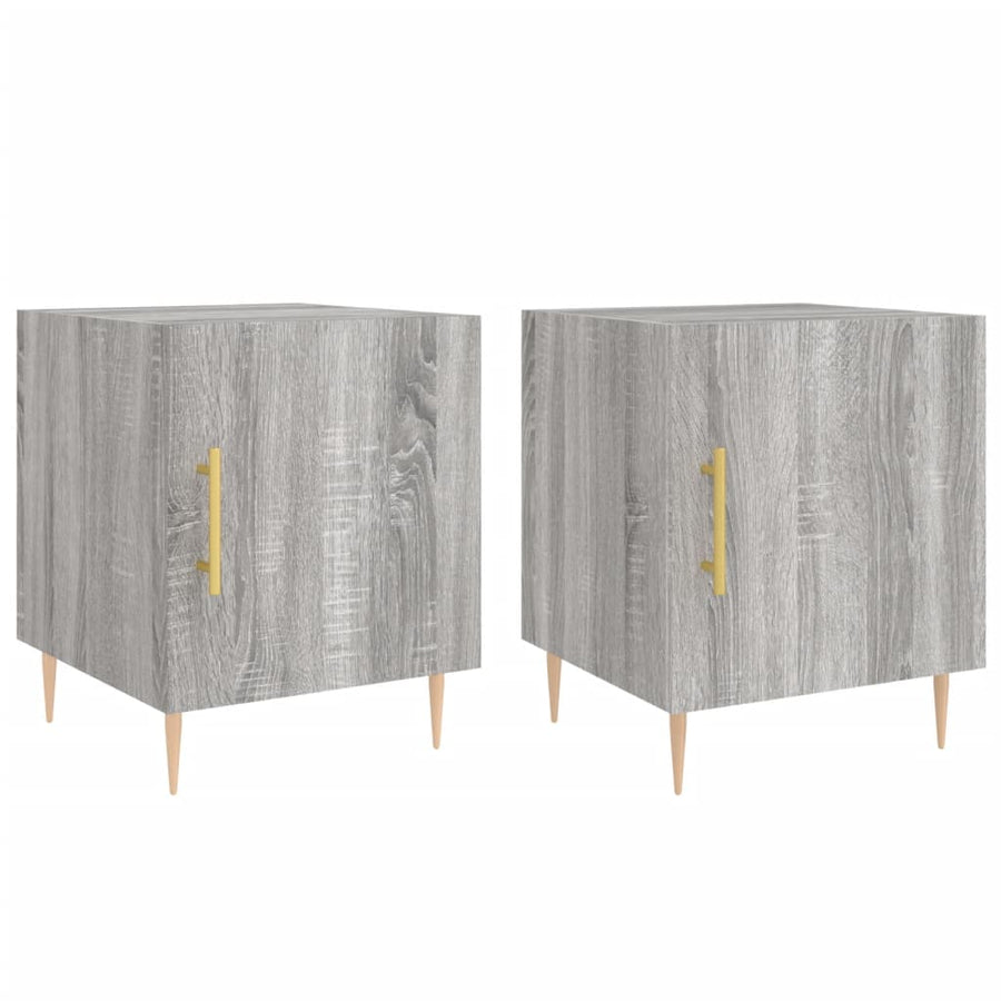 Nachtkastjes 40X40X50 Cm Bewerkt Hout Eiken 2 Grijs sonoma