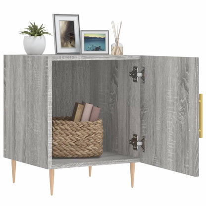 Nachtkastjes 40X40X50 Cm Bewerkt Hout Eiken 2 Grijs sonoma