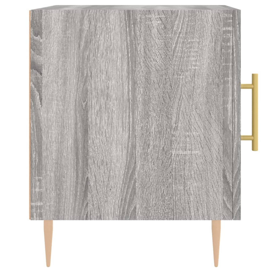 Nachtkastjes 40X40X50 Cm Bewerkt Hout Eiken 2 Grijs sonoma