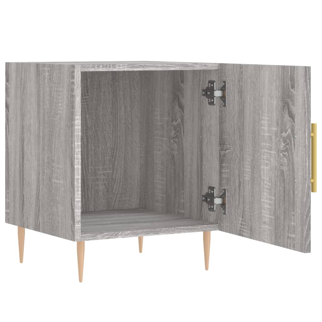 Nachtkastjes 40X40X50 Cm Bewerkt Hout Eiken 2 Grijs sonoma