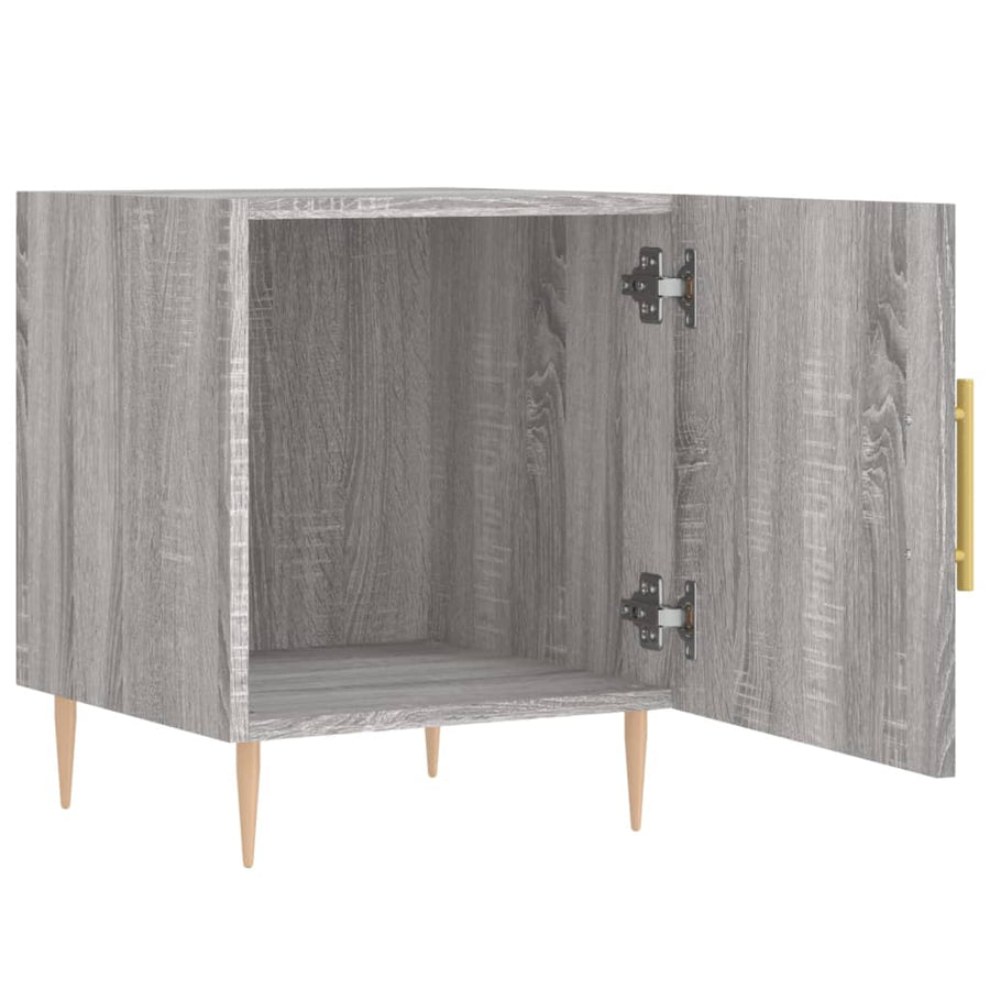 Nachtkastjes 40X40X50 Cm Bewerkt Hout Eiken 2 Grijs sonoma