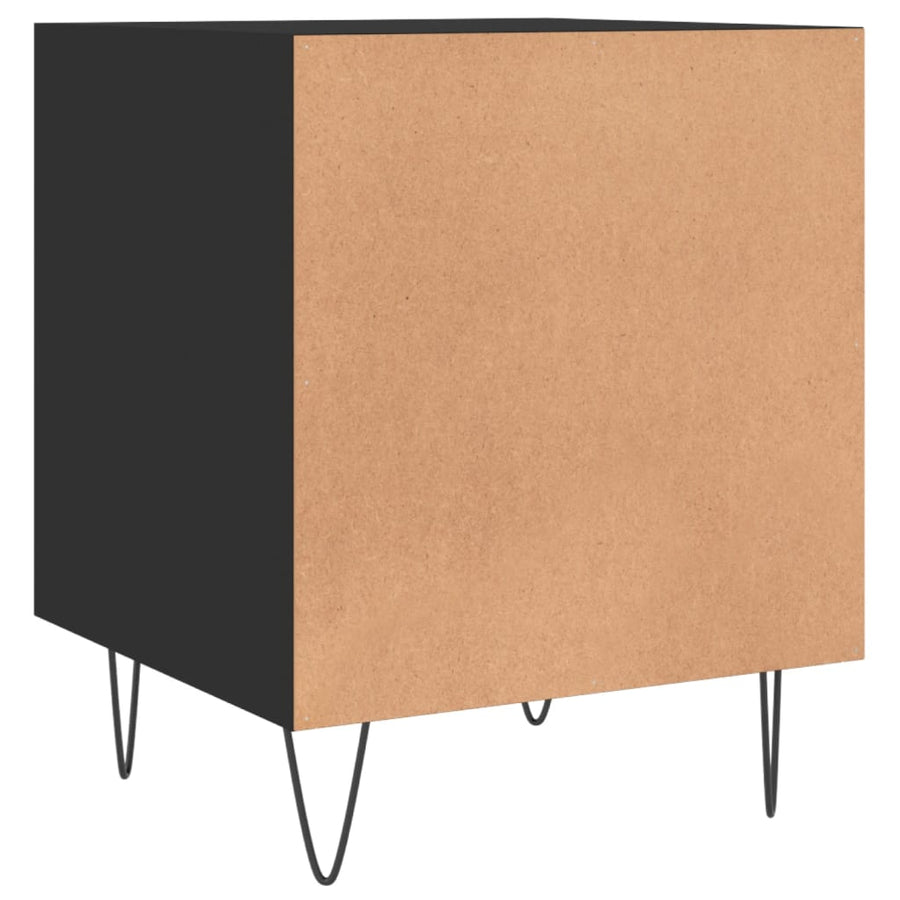 Nachtkastje 40X40X50 Cm Bewerkt Hout 1 Zwart