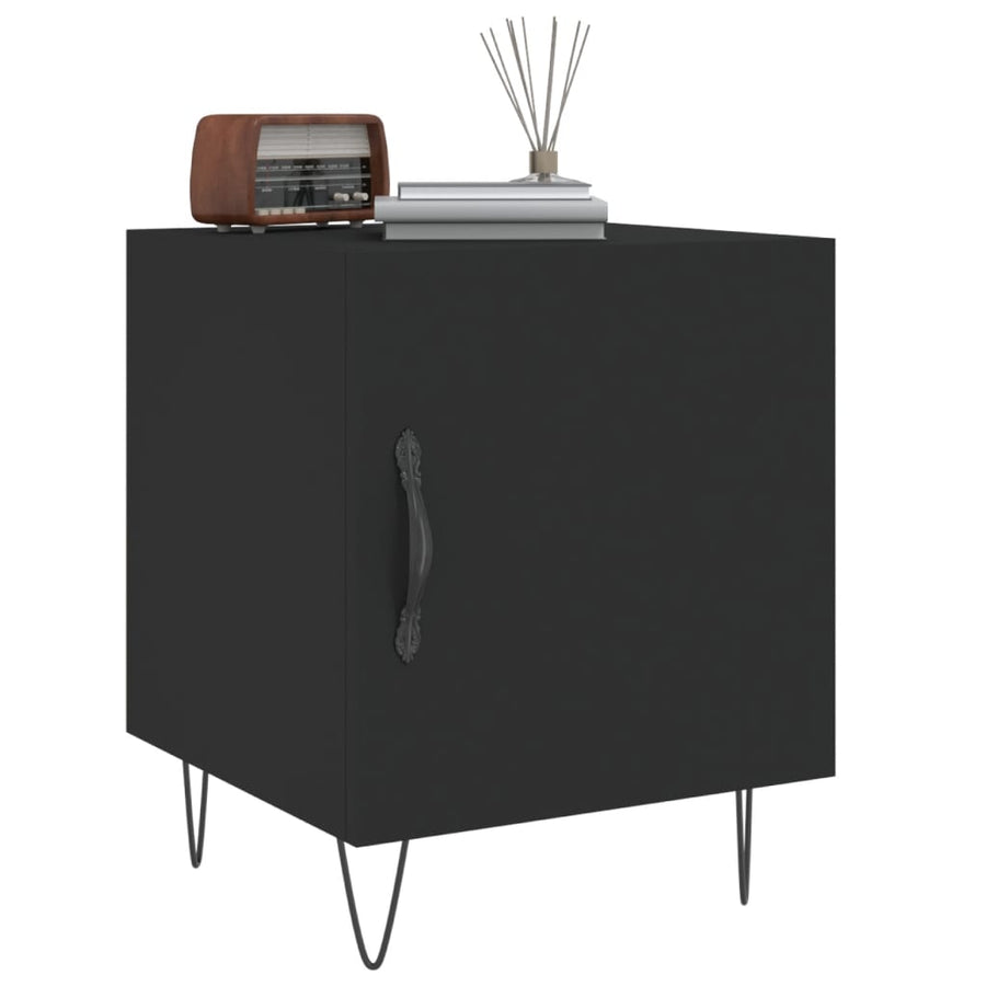 Nachtkastjes 2 st 40x40x50 cm bewerkt hout zwart 2 Zwart