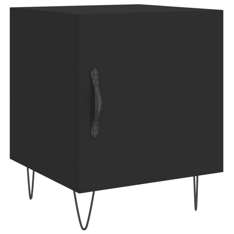 Nachtkastjes 2 st 40x40x50 cm bewerkt hout zwart 2 Zwart