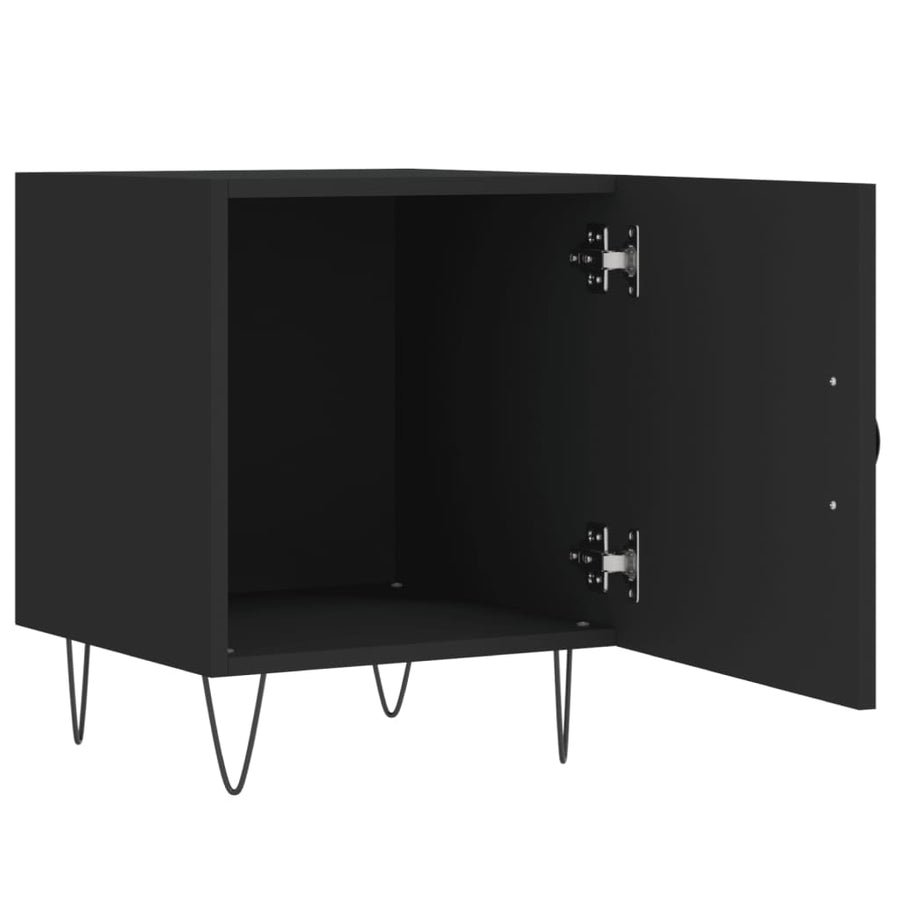 Nachtkastjes 2 st 40x40x50 cm bewerkt hout zwart 2 Zwart