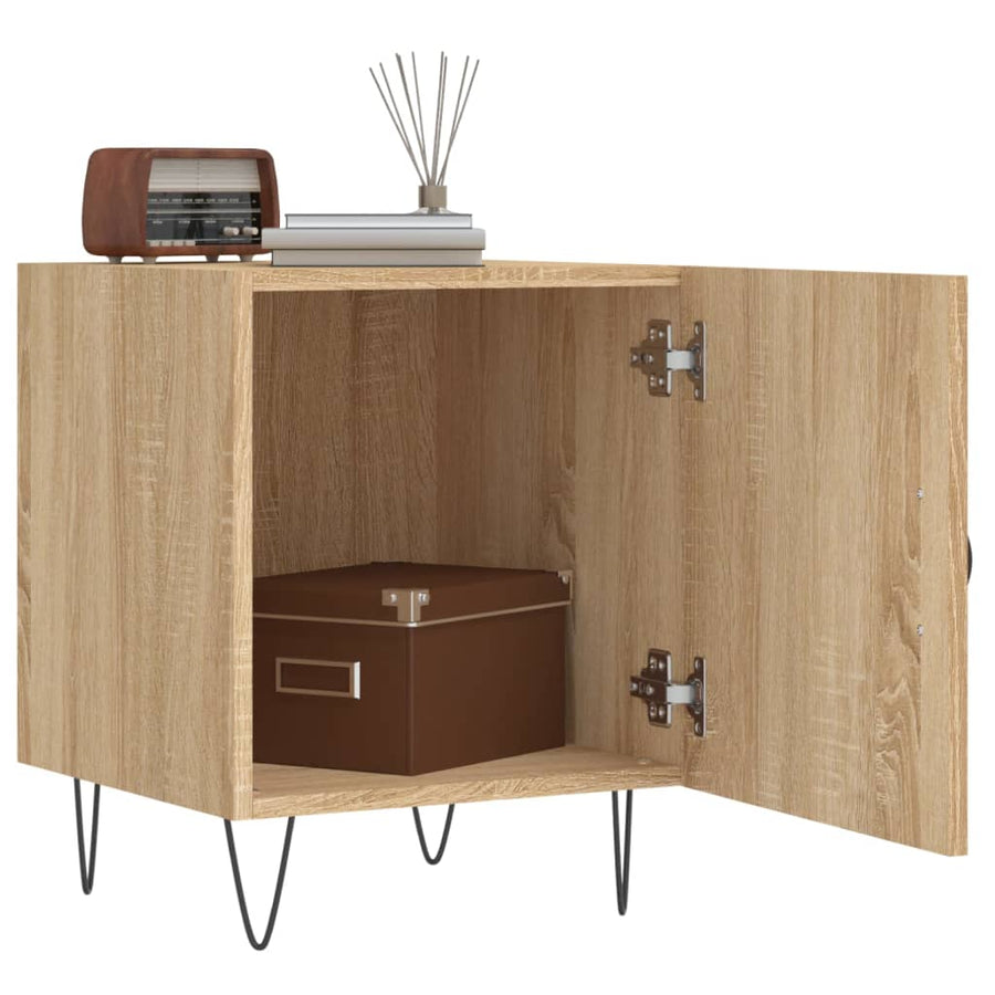 Nachtkastje 40X40X50 Cm Bewerkt Hout Kleurig 1 Sonoma eiken