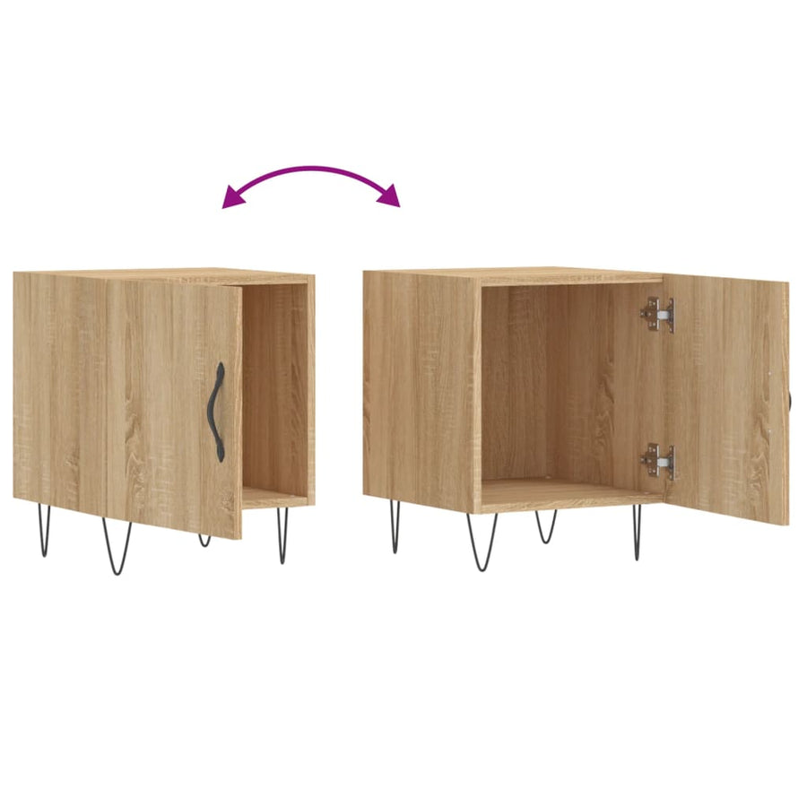 Nachtkastje 40X40X50 Cm Bewerkt Hout Kleurig 1 Sonoma eiken