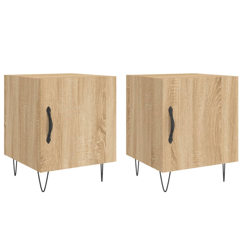 Nachtkastjes 40X40X50 Cm Bewerkt Hout Kleurig 2 Sonoma eiken