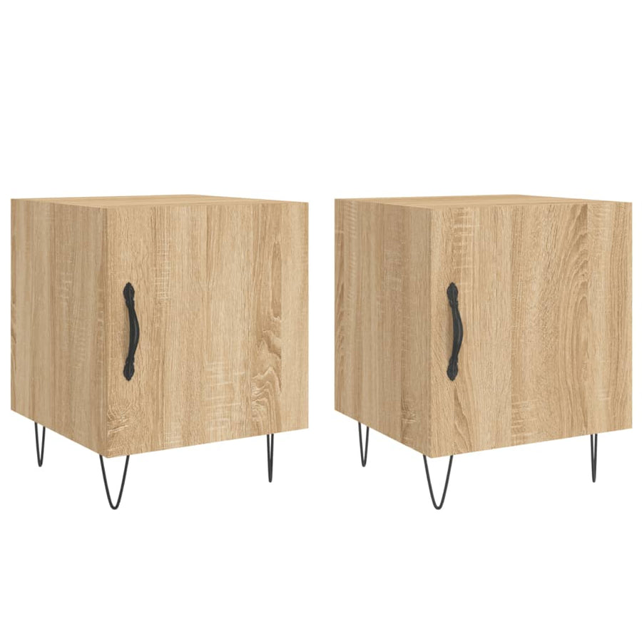 Nachtkastjes 40X40X50 Cm Bewerkt Hout Kleurig 2 Sonoma eiken