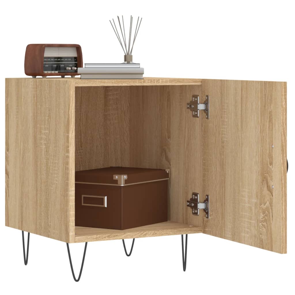 Nachtkastjes 40X40X50 Cm Bewerkt Hout Kleurig 2 Sonoma eiken
