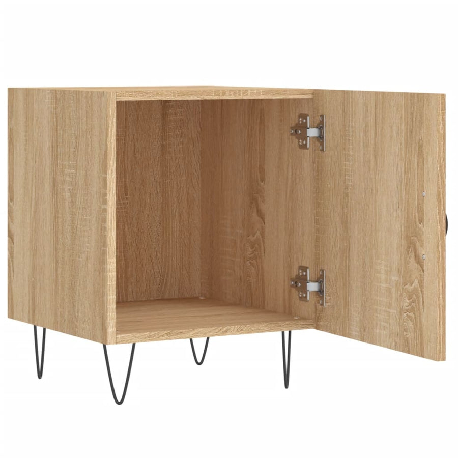 Nachtkastjes 40X40X50 Cm Bewerkt Hout Kleurig 2 Sonoma eiken