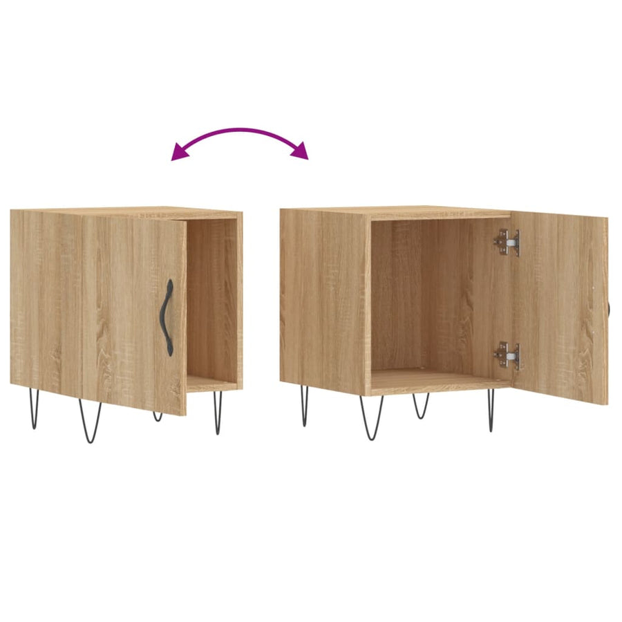 Nachtkastjes 40X40X50 Cm Bewerkt Hout Kleurig 2 Sonoma eiken