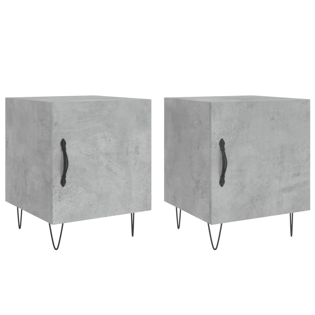 Nachtkastjes 40X40X50 Cm Bewerkt Hout 2 Betongrijs