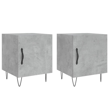 Nachtkastjes 40X40X50 Cm Bewerkt Hout 2 Betongrijs