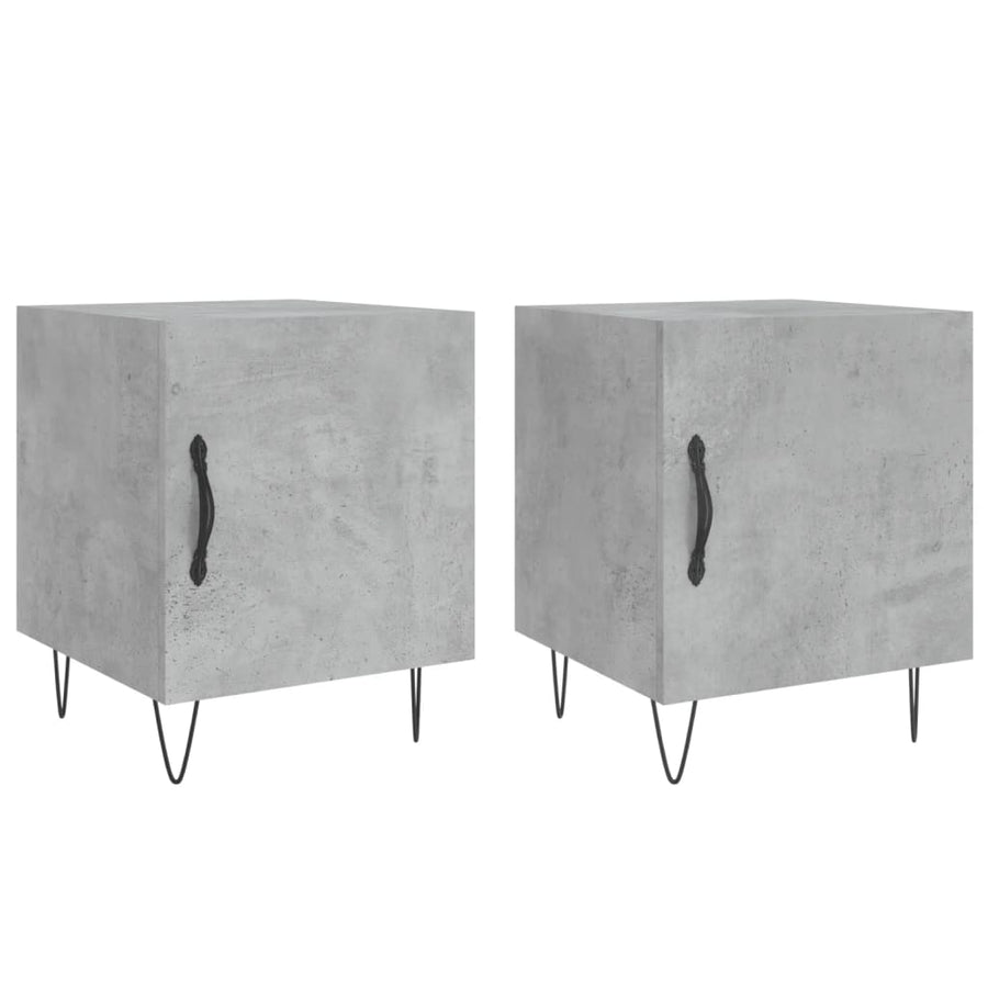 Nachtkastjes 40X40X50 Cm Bewerkt Hout 2 Betongrijs