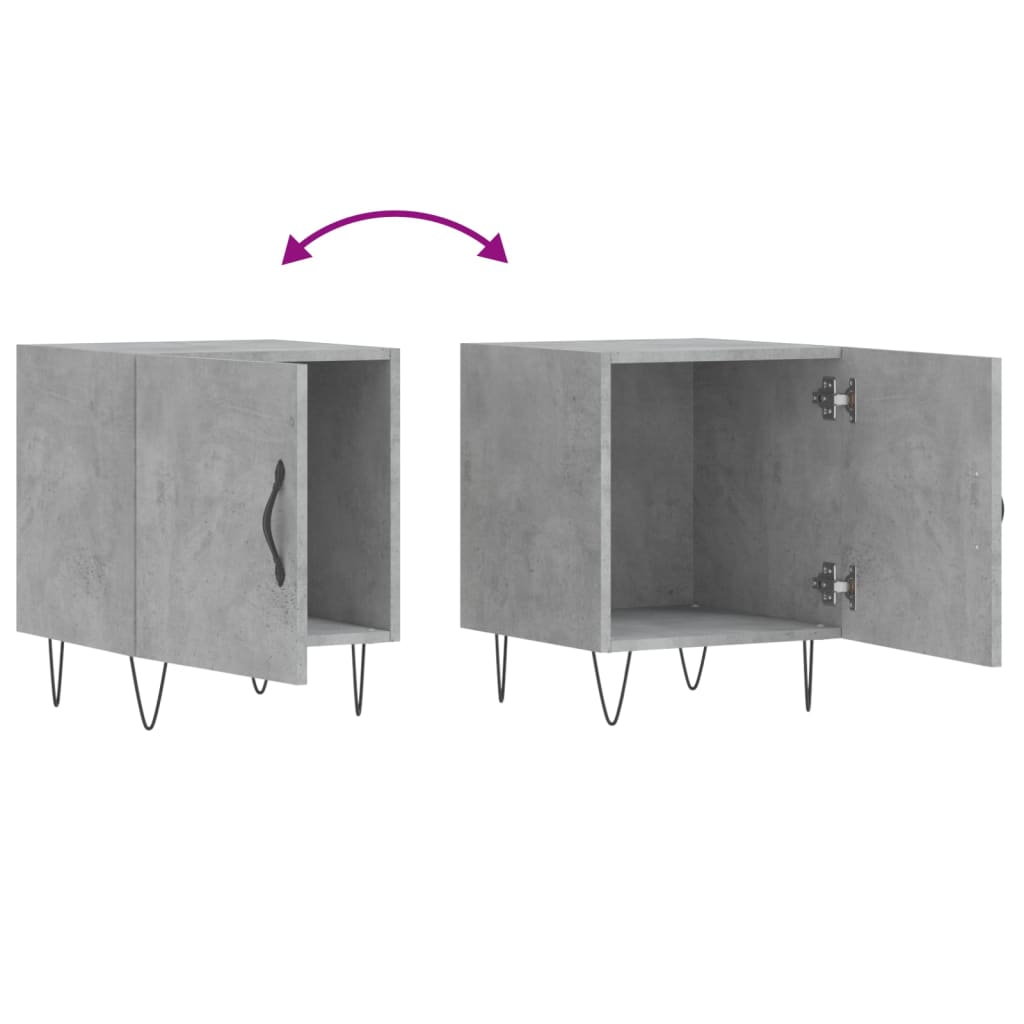 Nachtkastjes 40X40X50 Cm Bewerkt Hout 2 Betongrijs