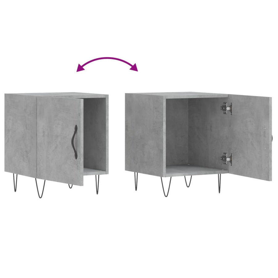 Nachtkastjes 40X40X50 Cm Bewerkt Hout 2 Betongrijs