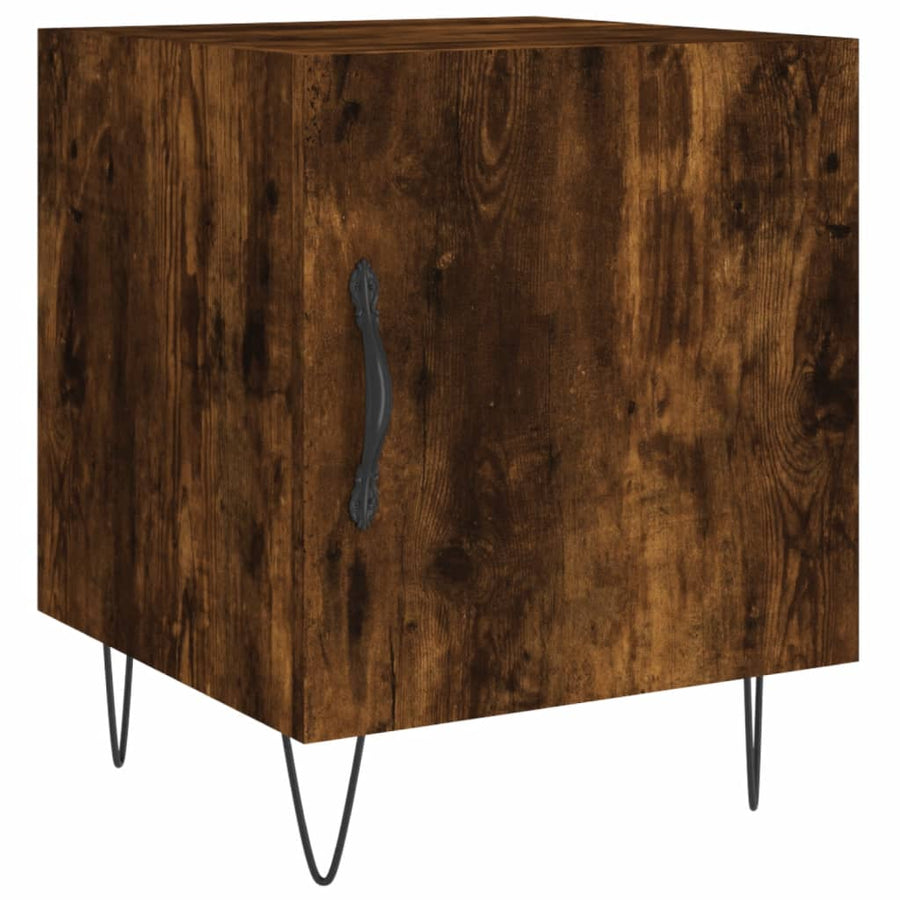 Nachtkastjes 40X40X50 Cm Bewerkt Hout Kleurig 2 Gerookt eiken