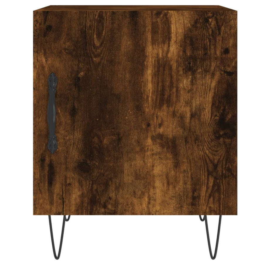 Nachtkastjes 40X40X50 Cm Bewerkt Hout Kleurig 2 Gerookt eiken