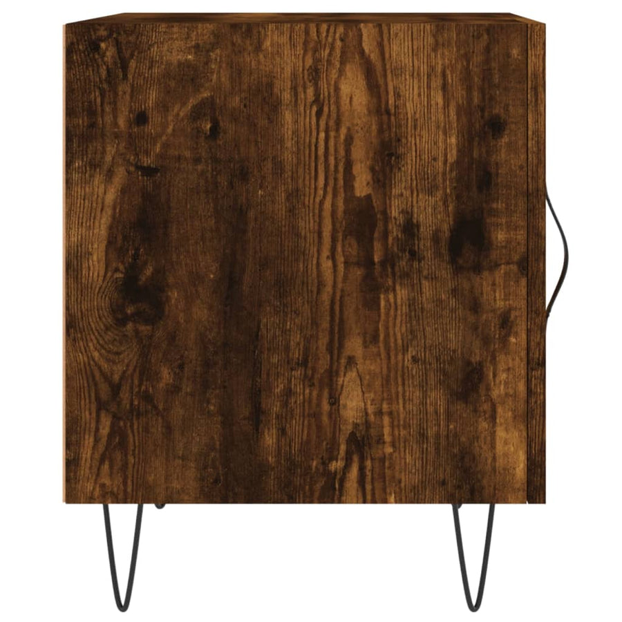 Nachtkastjes 40X40X50 Cm Bewerkt Hout Kleurig 2 Gerookt eiken