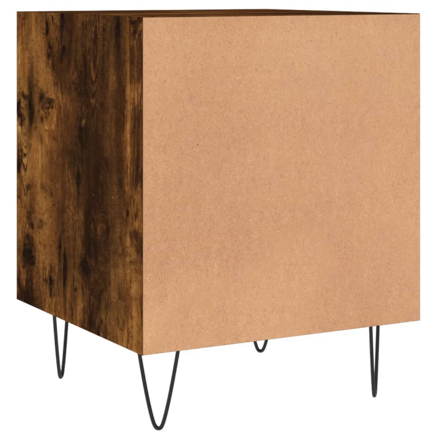 Nachtkastjes 40X40X50 Cm Bewerkt Hout Kleurig 2 Gerookt eiken