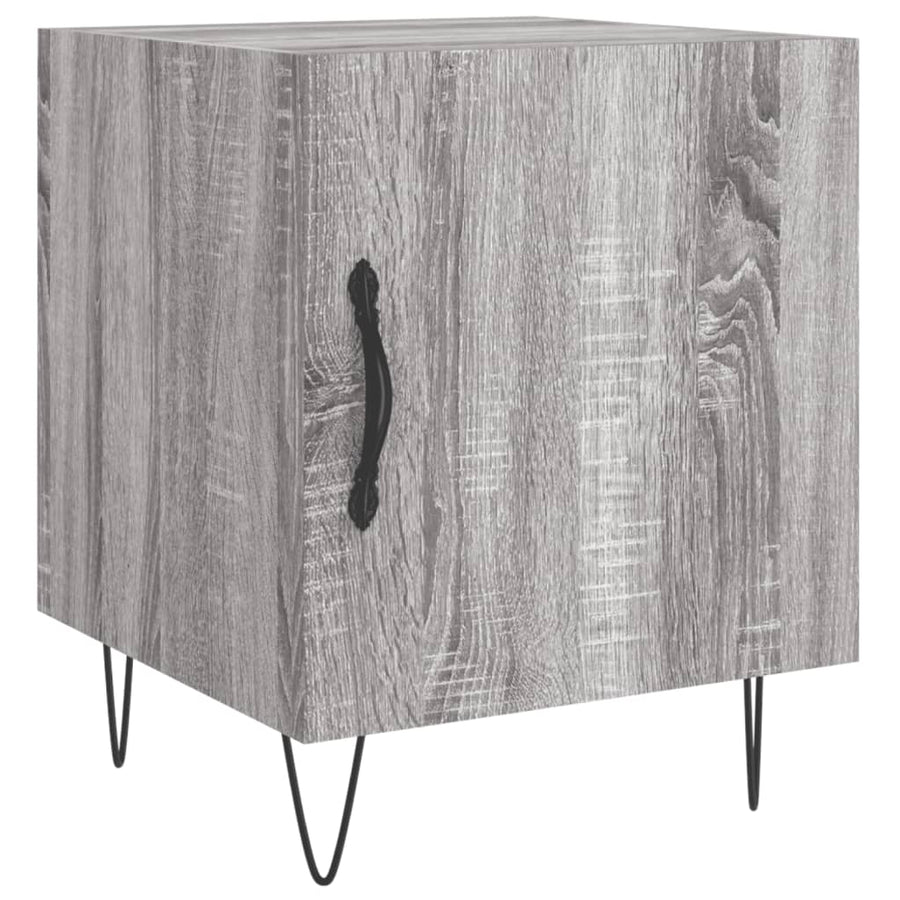 Nachtkastje 40X40X50 Cm Bewerkt Hout Eikenkleurig 1 Grijs sonoma