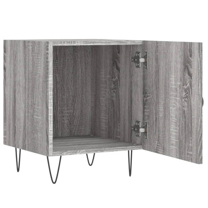 Nachtkastje 40X40X50 Cm Bewerkt Hout Eikenkleurig 1 Grijs sonoma