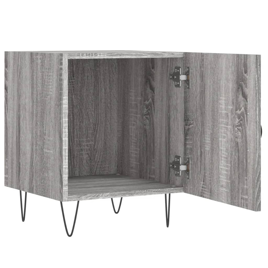 Nachtkastje 40X40X50 Cm Bewerkt Hout Eikenkleurig 1 Grijs sonoma