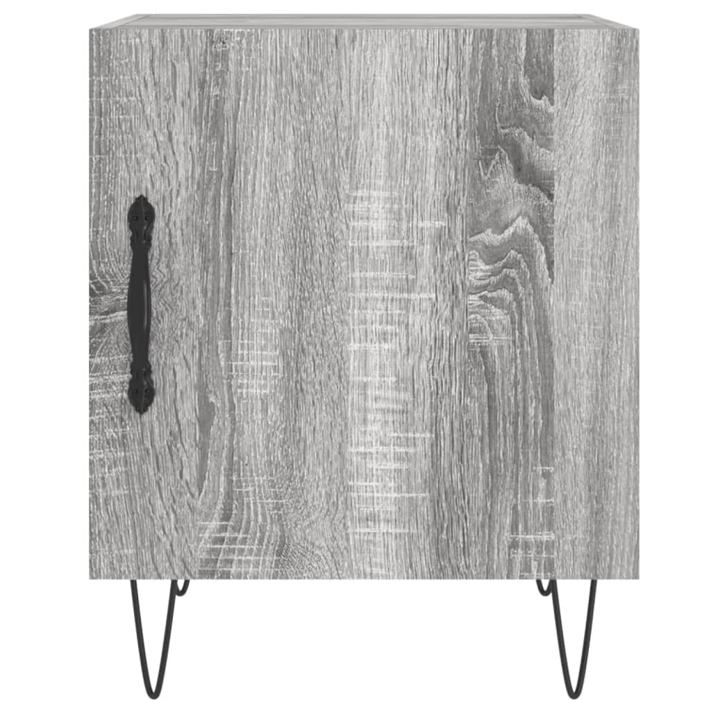 Nachtkastje 40X40X50 Cm Bewerkt Hout Eikenkleurig 1 Grijs sonoma