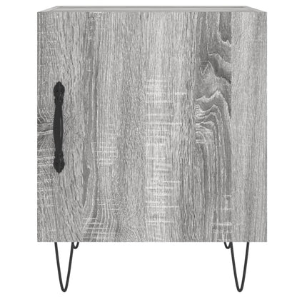 Nachtkastje 40X40X50 Cm Bewerkt Hout Eikenkleurig 1 Grijs sonoma