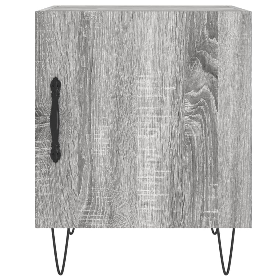 Nachtkastje 40X40X50 Cm Bewerkt Hout Eikenkleurig 1 Grijs sonoma