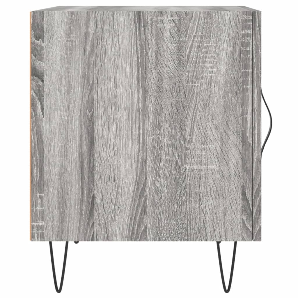 Nachtkastje 40X40X50 Cm Bewerkt Hout Eikenkleurig 1 Grijs sonoma