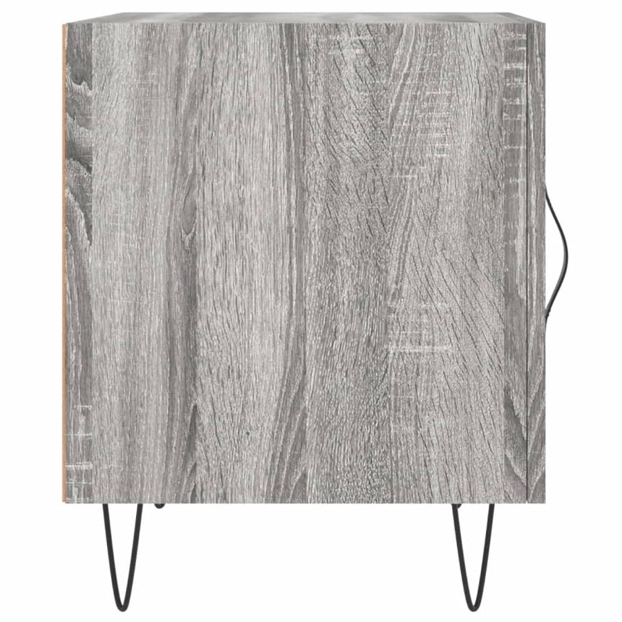 Nachtkastje 40X40X50 Cm Bewerkt Hout Eikenkleurig 1 Grijs sonoma