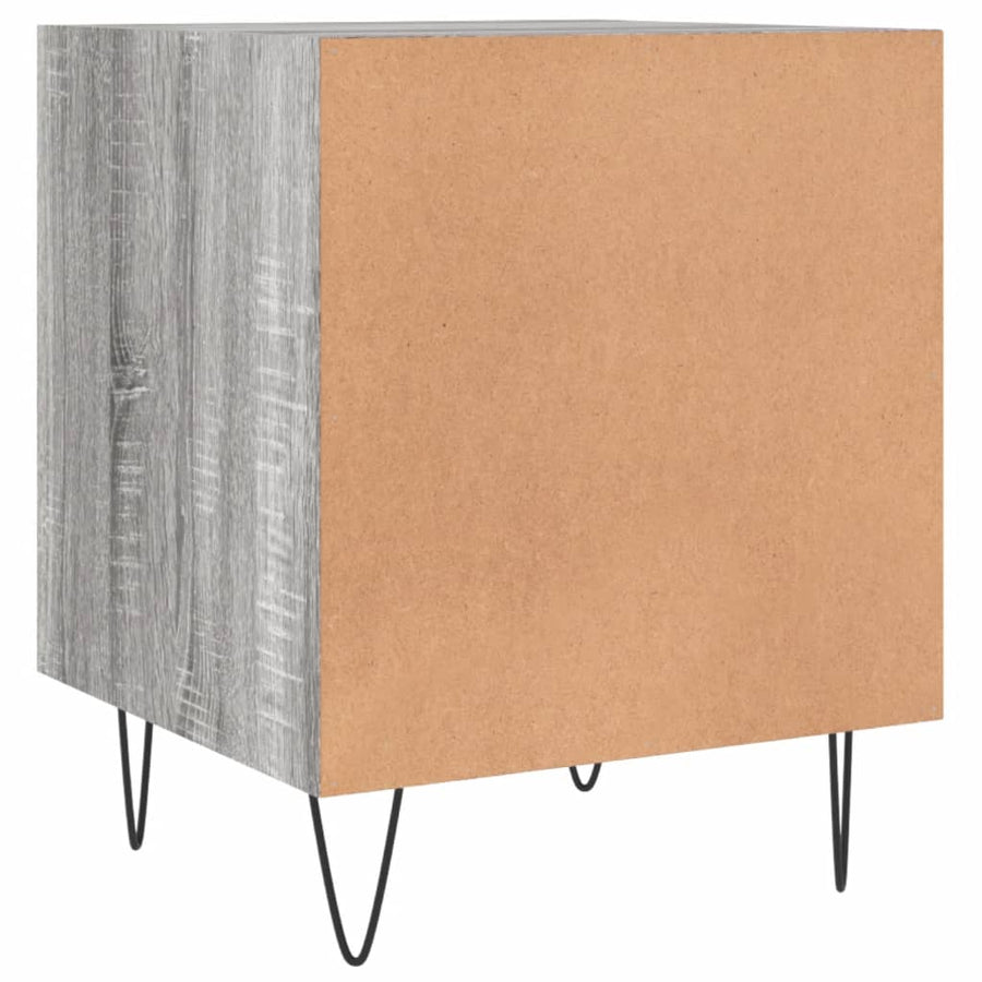 Nachtkastje 40X40X50 Cm Bewerkt Hout Eikenkleurig 1 Grijs sonoma