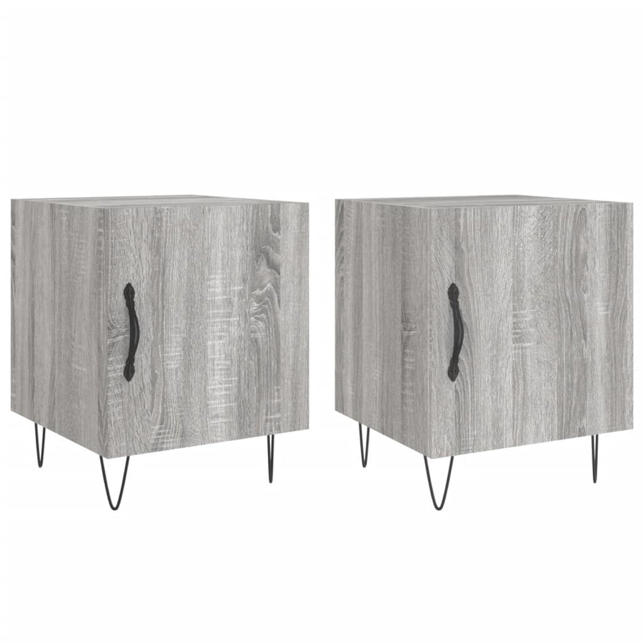 Nachtkastjes 40X40X50 Cm Bewerkt Hout Eiken 2 Grijs sonoma