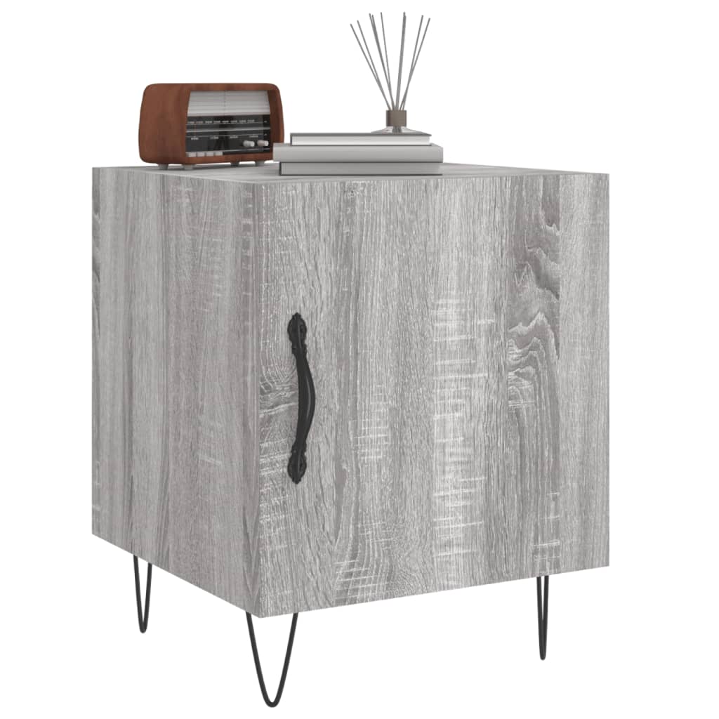Nachtkastjes 40X40X50 Cm Bewerkt Hout Eiken 2 Grijs sonoma