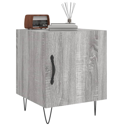 Nachtkastjes 40X40X50 Cm Bewerkt Hout Eiken 2 Grijs sonoma