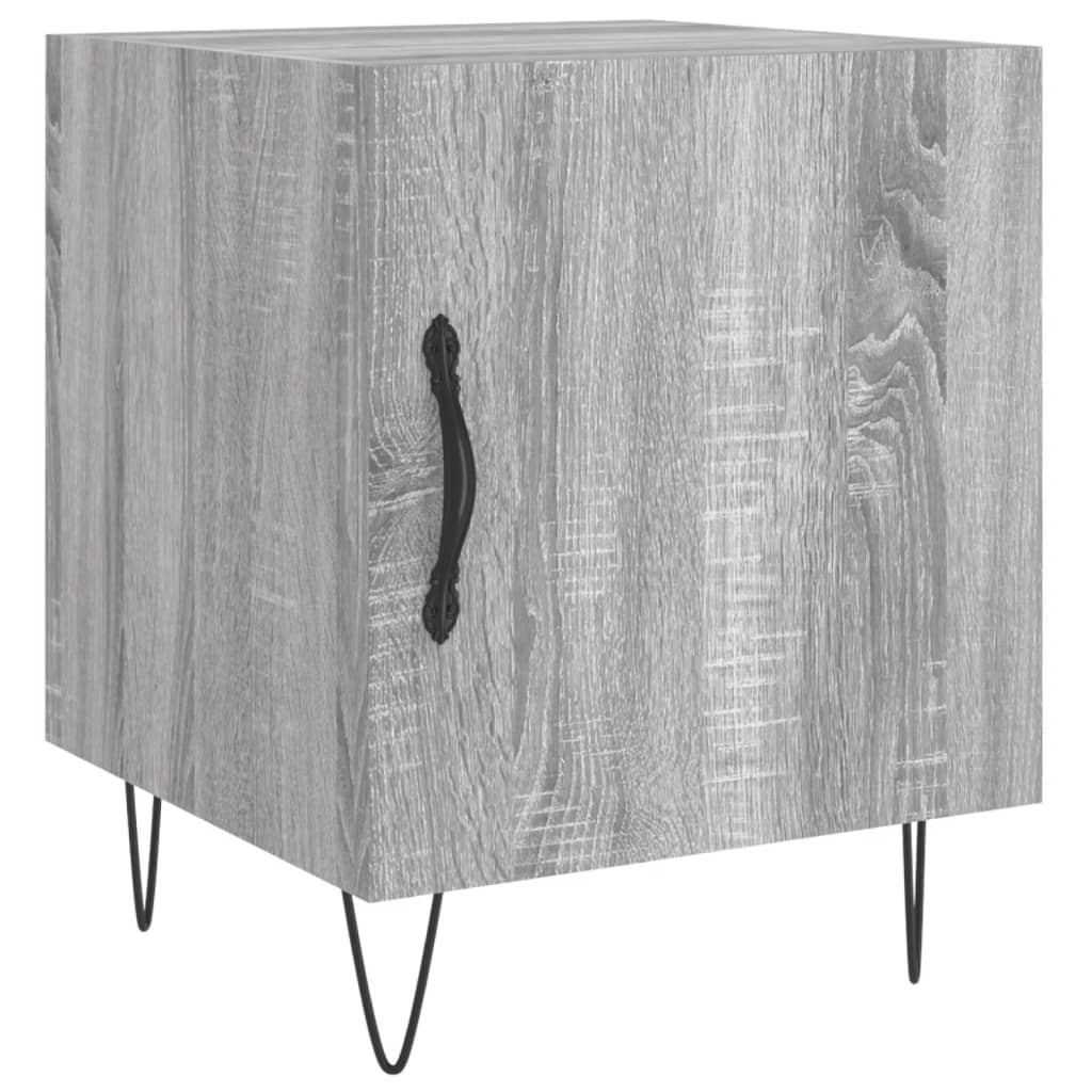 Nachtkastjes 40X40X50 Cm Bewerkt Hout Eiken 2 Grijs sonoma