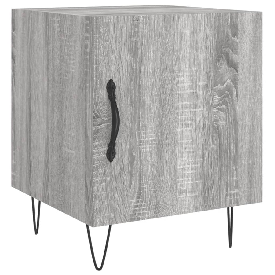 Nachtkastjes 40X40X50 Cm Bewerkt Hout Eiken 2 Grijs sonoma