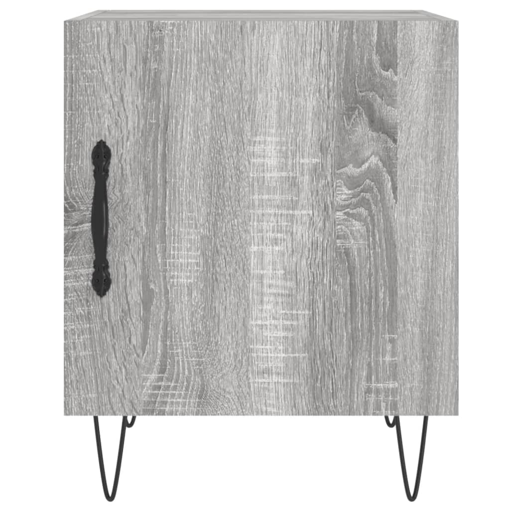 Nachtkastjes 40X40X50 Cm Bewerkt Hout Eiken 2 Grijs sonoma