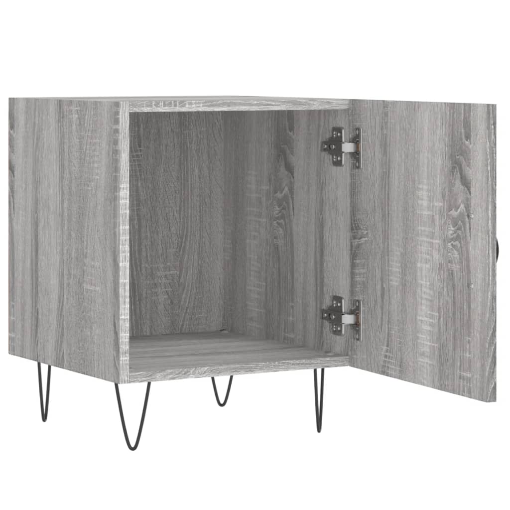 Nachtkastjes 40X40X50 Cm Bewerkt Hout Eiken 2 Grijs sonoma