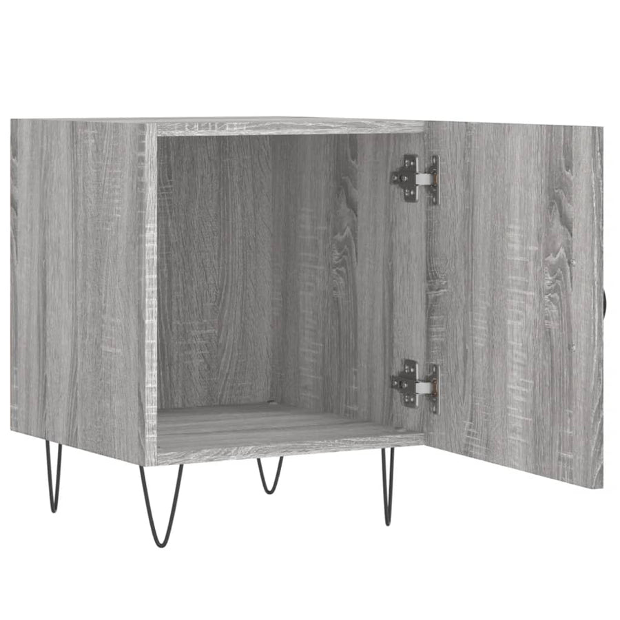 Nachtkastjes 40X40X50 Cm Bewerkt Hout Eiken 2 Grijs sonoma