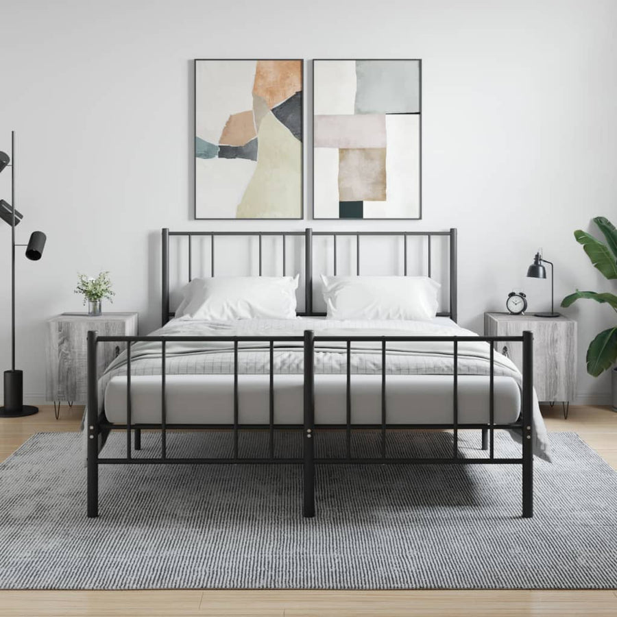 Nachtkastjes 40X40X50 Cm Bewerkt Hout Eiken 2 Grijs sonoma
