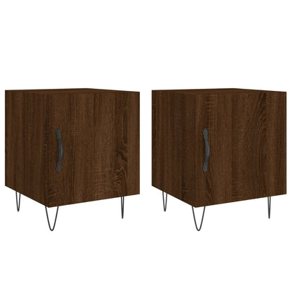 Nachtkastjes 40X40X50 Cm Bewerkt Hout Bruin Eikenkleur 2 Bruineiken