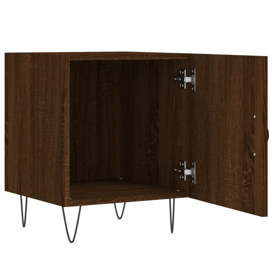 Nachtkastjes 40X40X50 Cm Bewerkt Hout Bruin Eikenkleur 2 Bruineiken