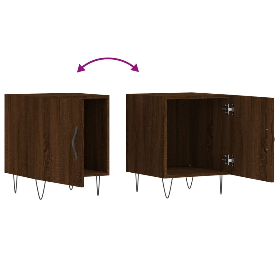 Nachtkastjes 40X40X50 Cm Bewerkt Hout Bruin Eikenkleur 2 Bruineiken