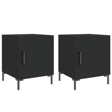 Nachtkastjes 2 St 40X40X50 Cm Bewerkt Hout Zwart