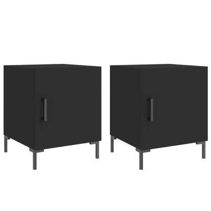 Nachtkastjes 2 St 40X40X50 Cm Bewerkt Hout Zwart