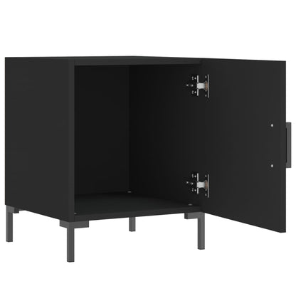 Nachtkastjes 2 St 40X40X50 Cm Bewerkt Hout Zwart